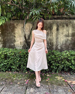 Satin Cowl Neck Midi Dress CHAMPAGNE (S-XL)