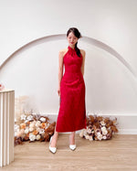 Classic Halter Side Slit Cheongsam CHERRY RED (S-L)