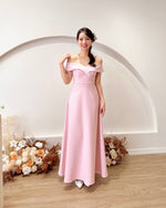 *PLUS SIZE* Off Shoulder Sweetheart Flare Maxi Dress PINK (S-2XL)